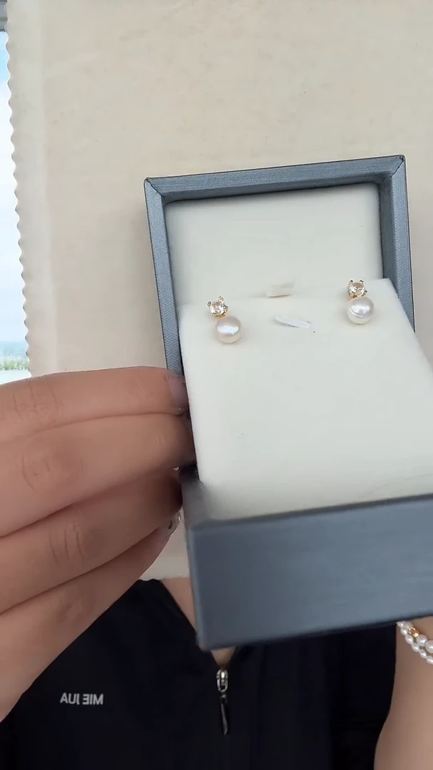 未镶嵌淡水珍珠耳钉耳钉