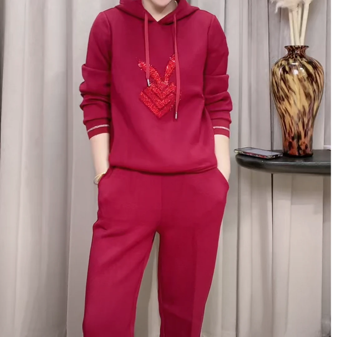 T015#新款秋冬时尚潮流印花鲍总时尚都市私服休闲套装