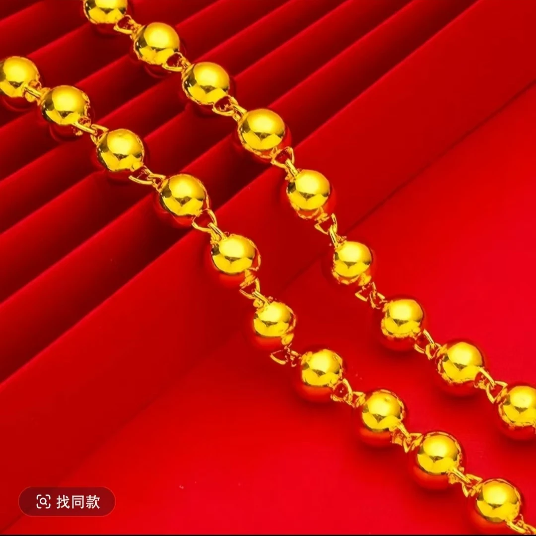 合金项链 圆珠项链女款男士时尚女士磨砂光珠光面素款百搭经典