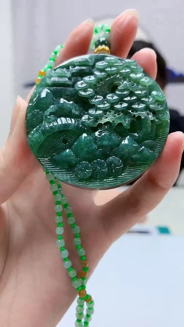 定制翡翠未镶嵌5060zm-毛货挂件山水135