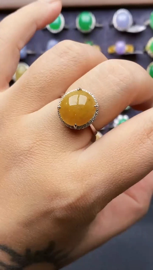 银S925镶嵌戒指翡翠2619