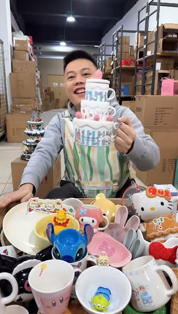 瓷片玉桂狗蛋糕茶壶套组