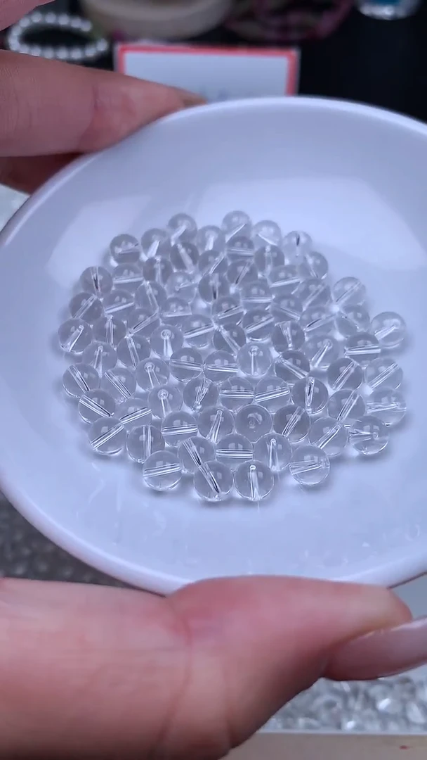 未镶嵌珠宝半成品水晶白水晶Y367卡6MM30颗