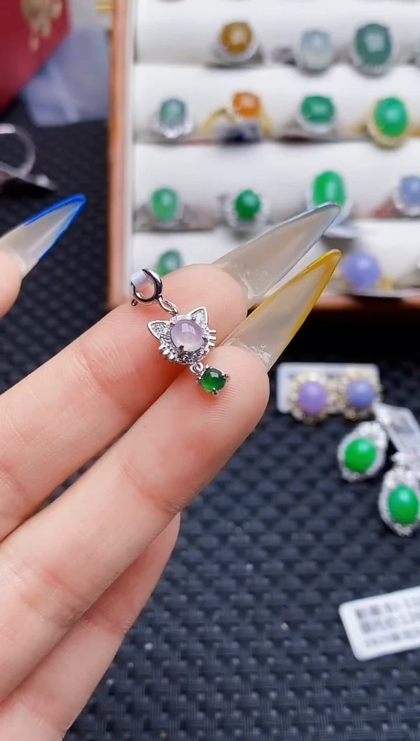 银S925镶嵌戒指翡翠6666