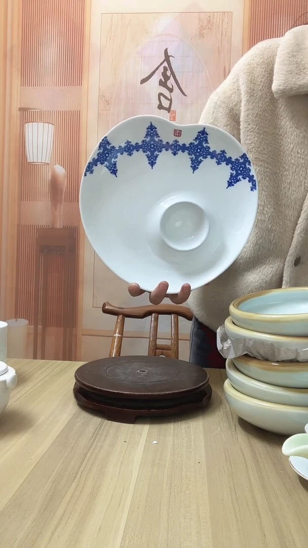 厂瓷爱心型饺子盘 1个