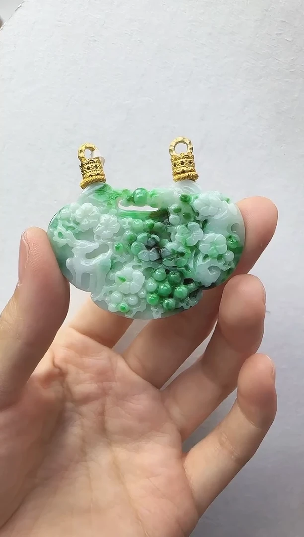 翡翠未镶嵌颈饰国风原创