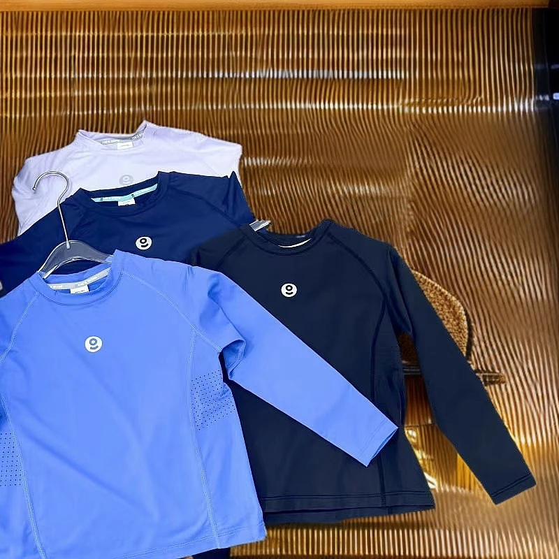 中大童春季网眼冰丝速干百搭圆领长袖运动男童T恤休闲女童上衣