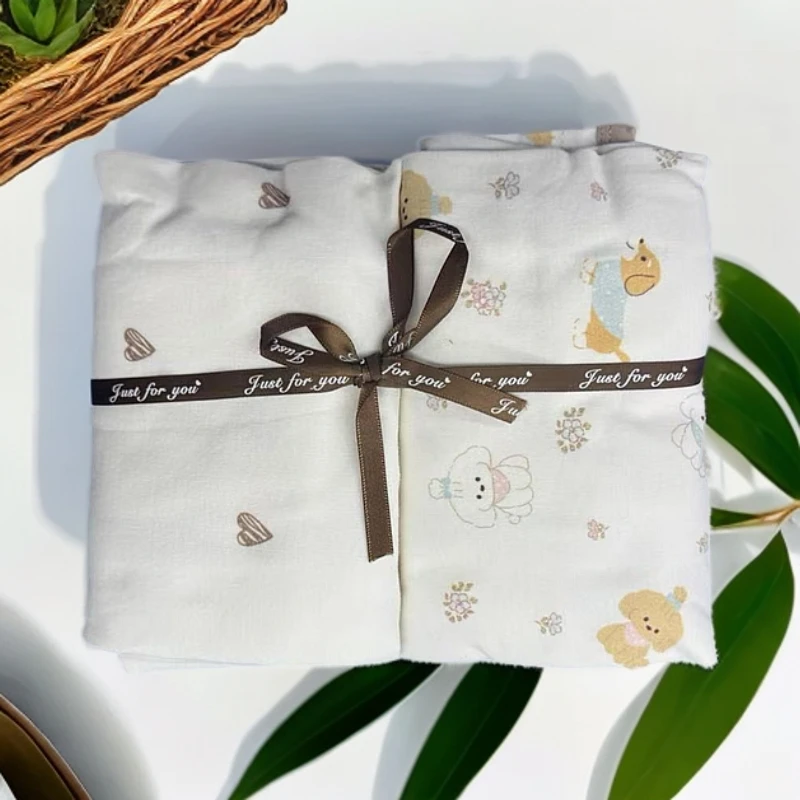 【钓鱼猫精梳棉包单】 钓鱼猫新生儿包单四季产房襁褓巾防惊跳