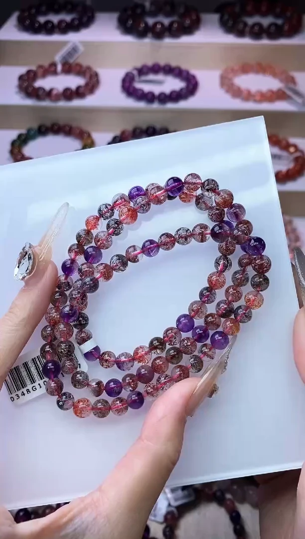 【闪购商品】水晶手链未镶嵌黑加仑超七多圈