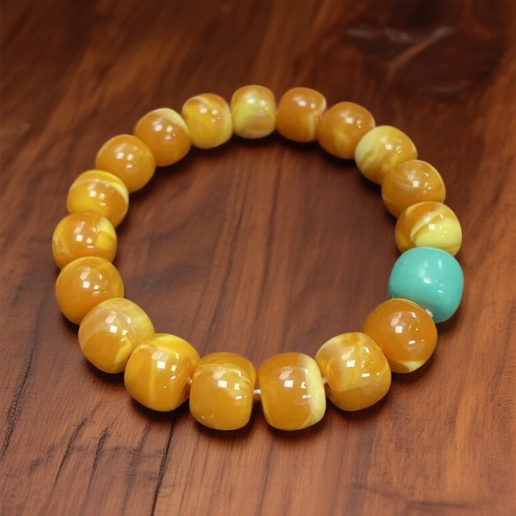 【大喜】橙黄12m桶珠手链KSU/WD2375精致手链女士多样性发一