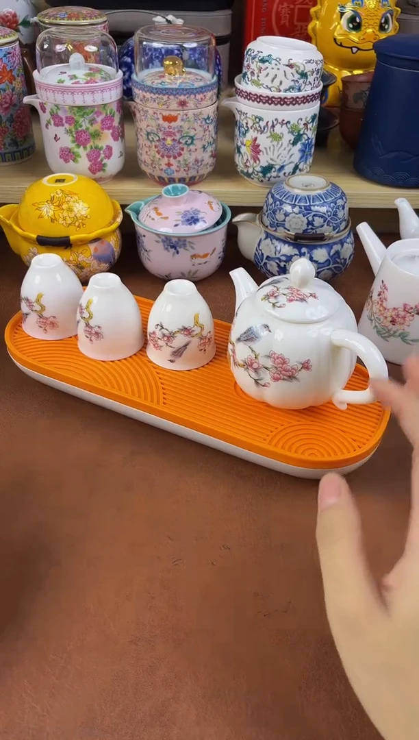 陶瓷茶具摆件旅行套组