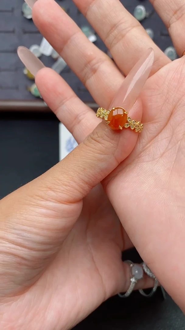银S925镶嵌戒指翡翠天然翡翠A货