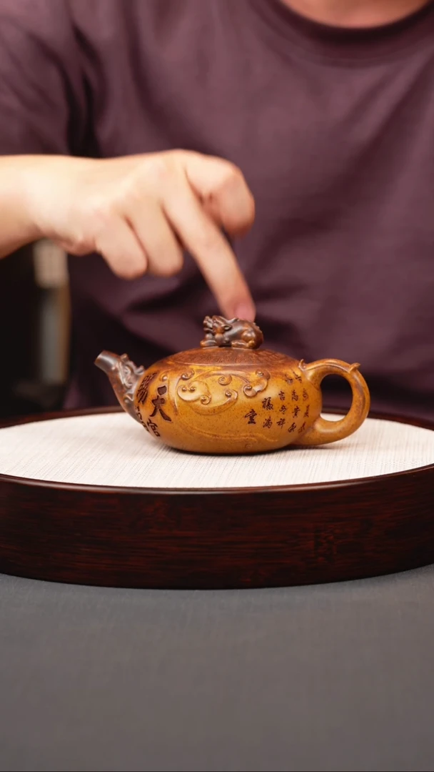 茶壶紫砂龙骨金砂柴烧天官赐福