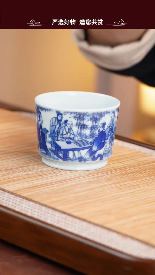 手工手绘青花主人杯