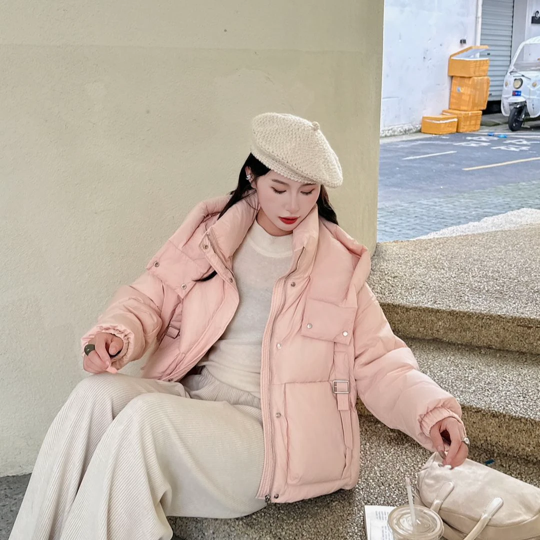 冬季新款连帽秋冬短款羽绒服加厚保暖休闲潮流纯色百搭宽松775