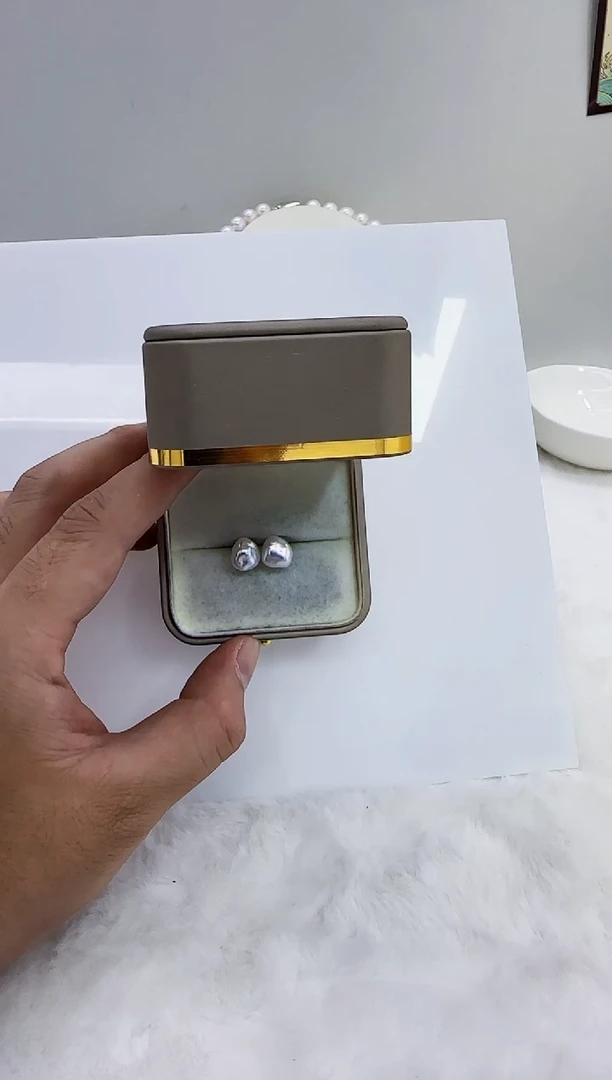 银S925镶嵌淡水珍珠DA珍珠耳饰 y155