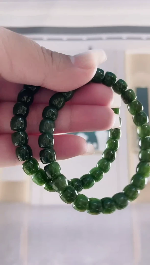 未镶嵌手串和田玉（碧玉）（直切手串7×8）多样性发货拍一发一