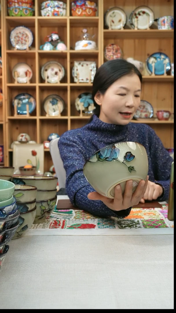 瓷片小可高温瓷面碗1只