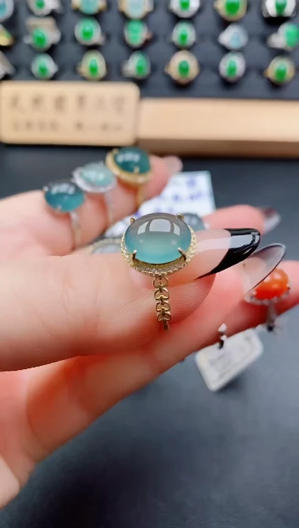 银S925镶嵌戒指翡翠121