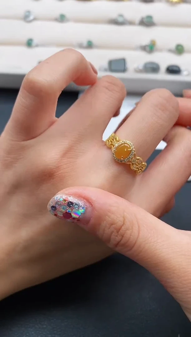 银S925镶嵌戒指翡翠7777777+4