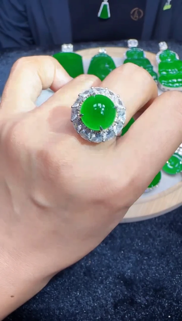 未镶嵌定制翡翠翡翠戒指39