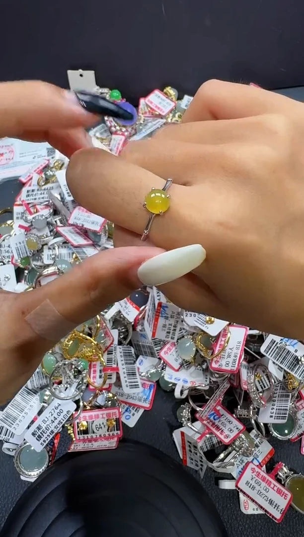 翡翠戒指银S925镶嵌戒指14