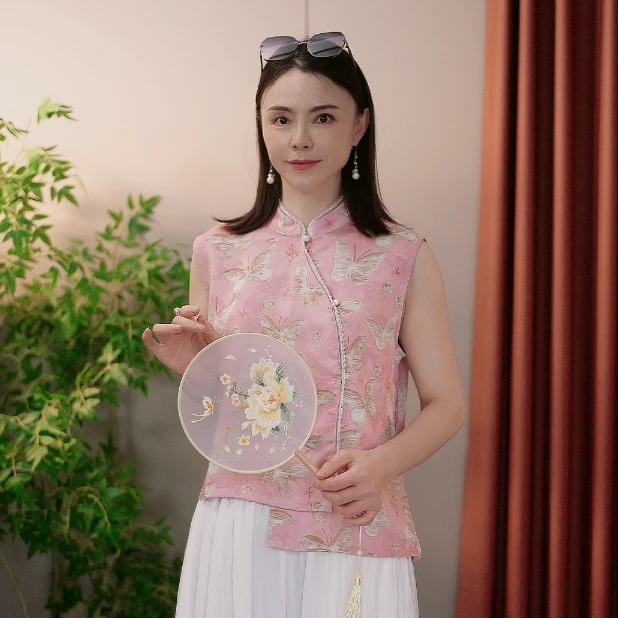 新中式国风蝴蝶上衣4577