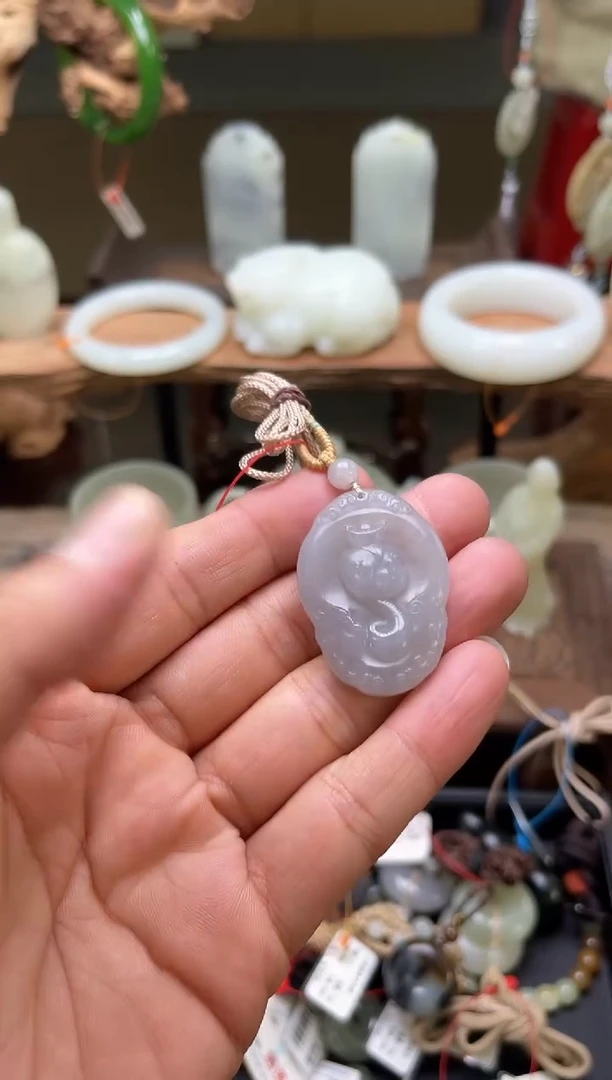 【闪购商品】和田玉吊坠未镶嵌青海烟紫 蛇随形9006596