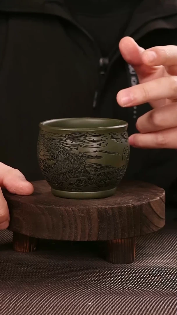 茶杯紫砂紫砂手工主人杯隐龙