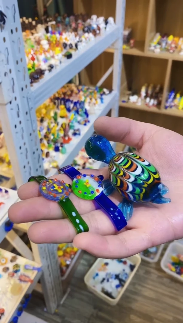 琉璃手工艺品3件摆件