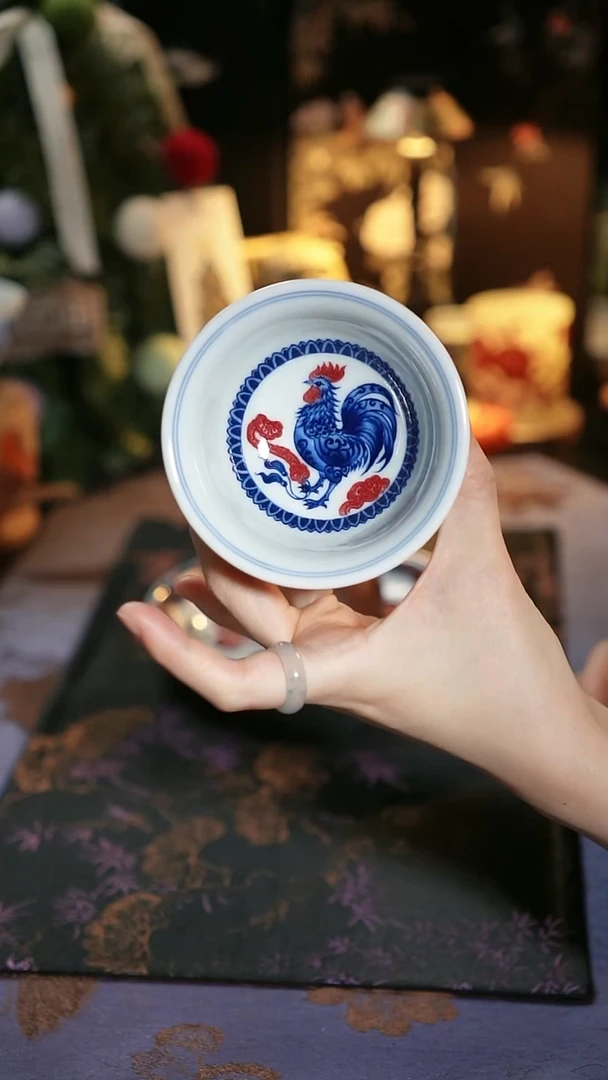 子君堂 生肖鸡压手杯