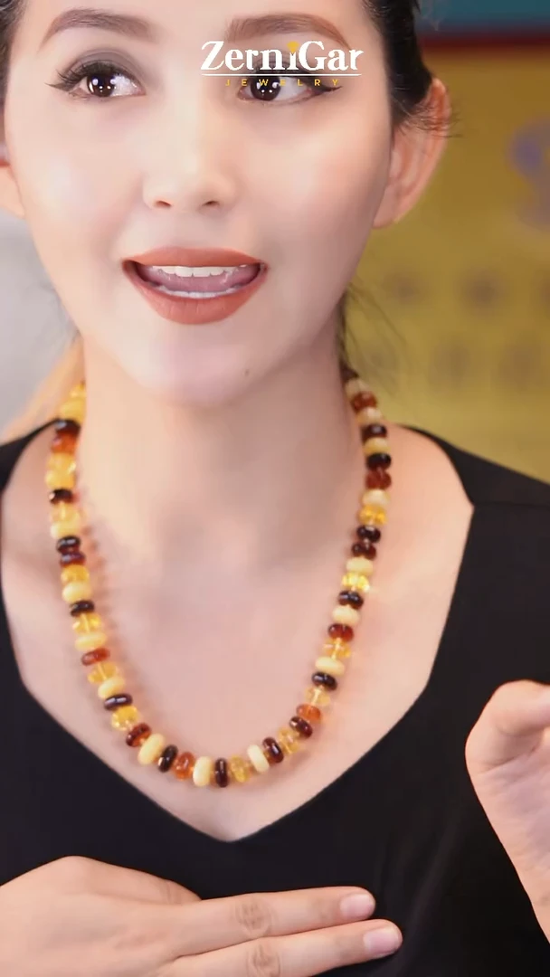 裸石琥珀未镶嵌天然琥珀项链