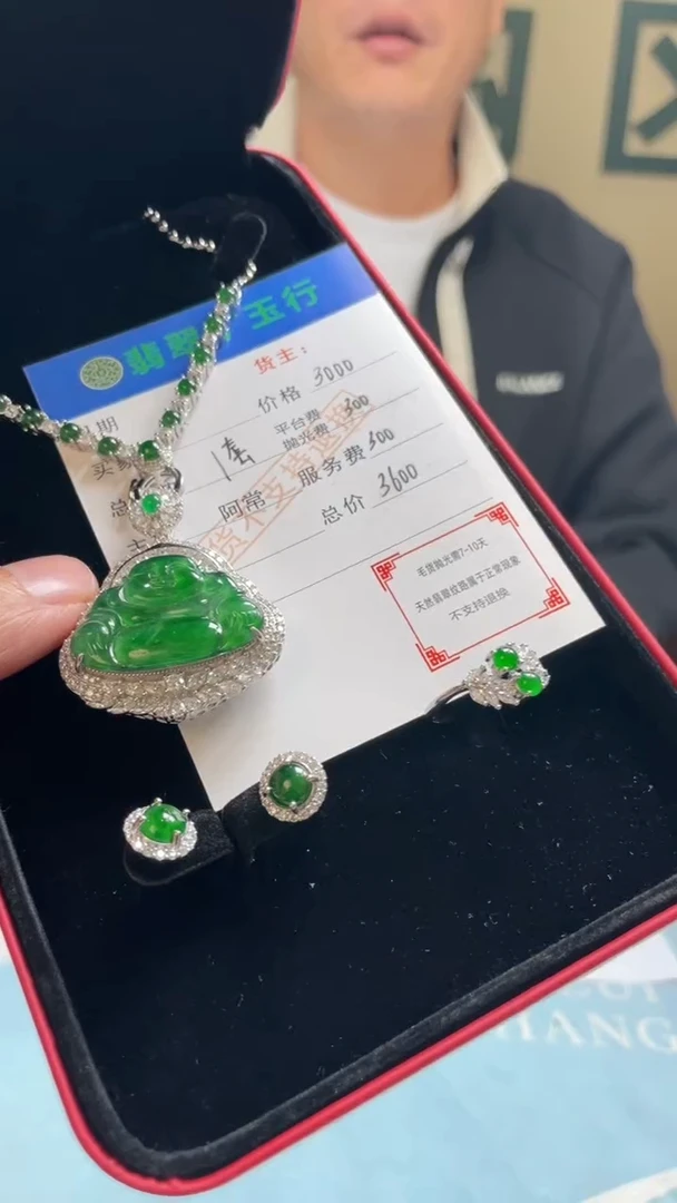 颈饰银S925镶嵌翡翠豪*-净货-多样性-发一套