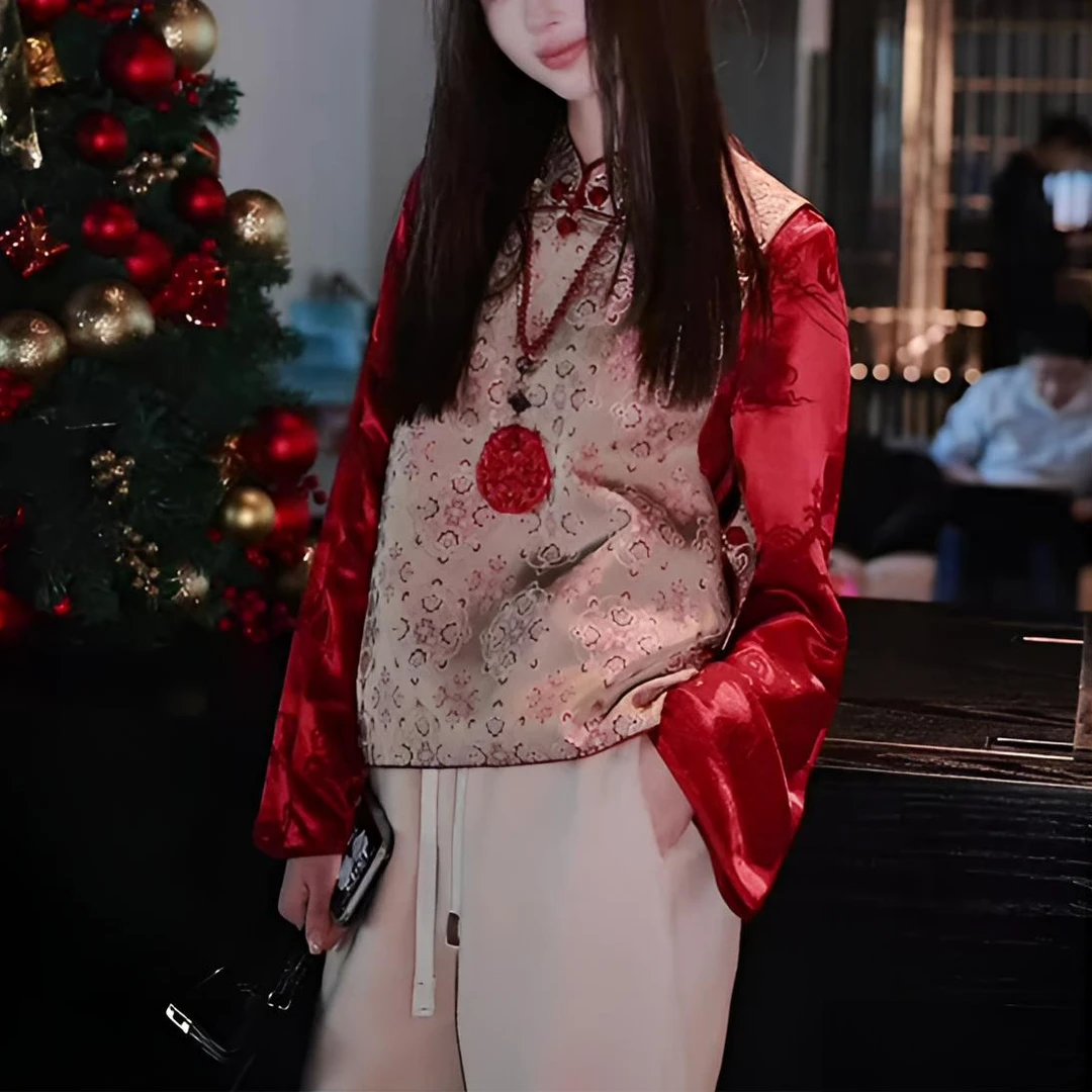 新中式女装国风套装2025春季新款高级感复古上衣马甲衬衫两件套女