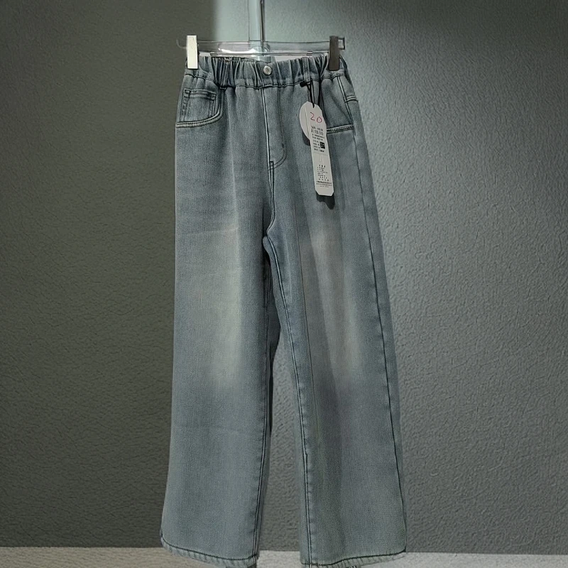 【D1325-蓝】青少年加绒牛仔裤