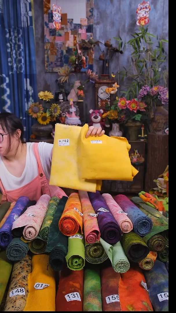 手织老土布植物染70