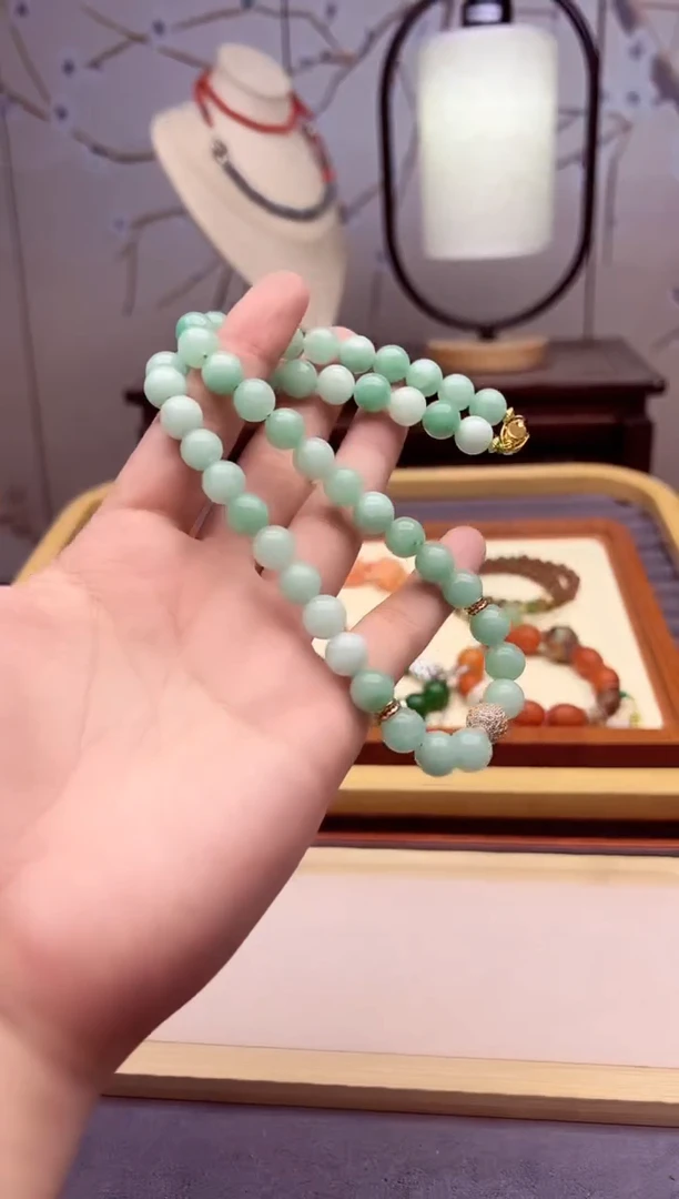 翡翠14K金镶嵌颈饰X796