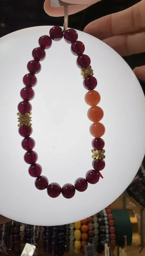 未镶嵌手链石榴石优6572 约7mm