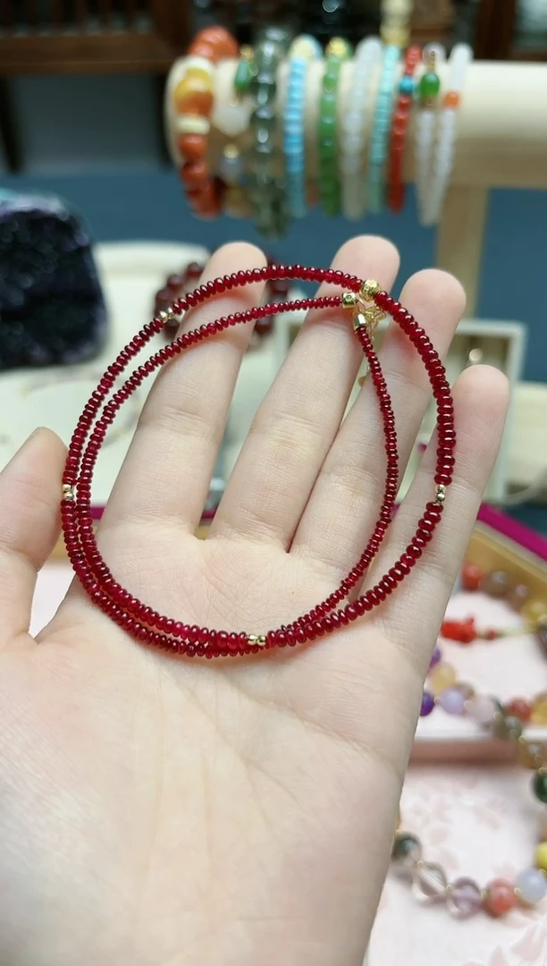 【闪购商品】红宝石项链18K金镶嵌18k金红宝石项链*1 QK