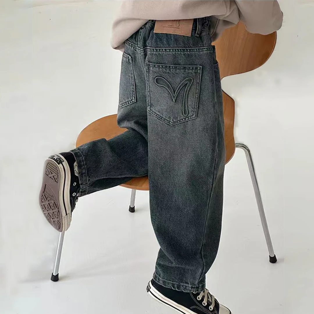 童装儿童牛仔裤春秋款25新款韩版男童裤子秋季中大童秋装长裤2048