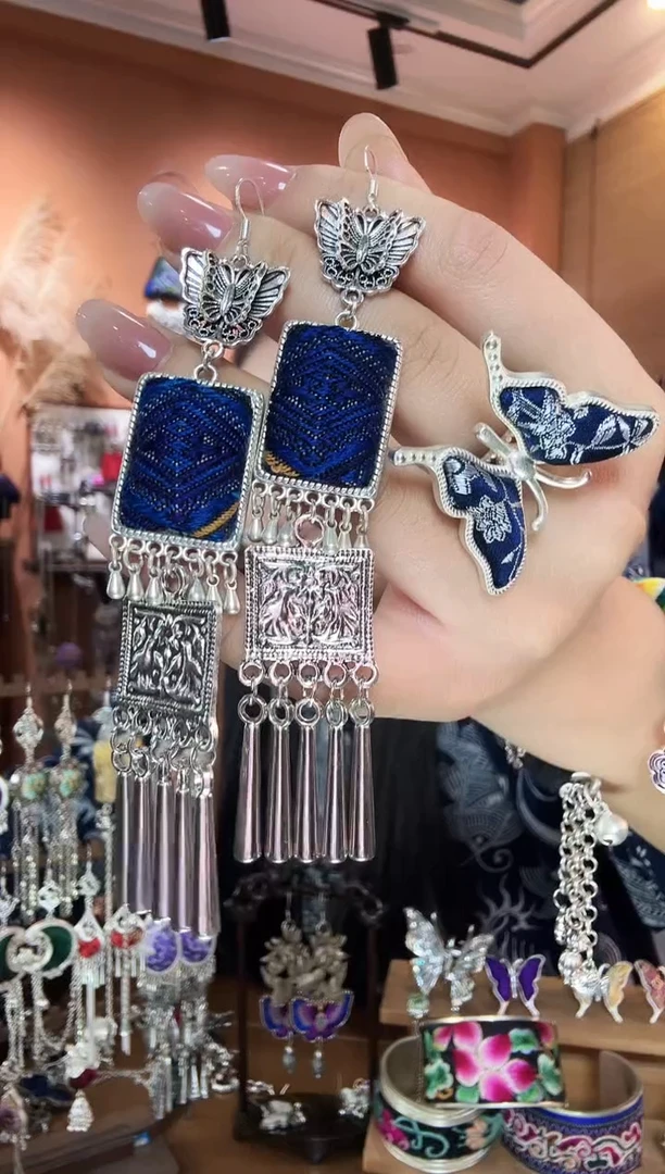 刺绣纯手工民族风耳环