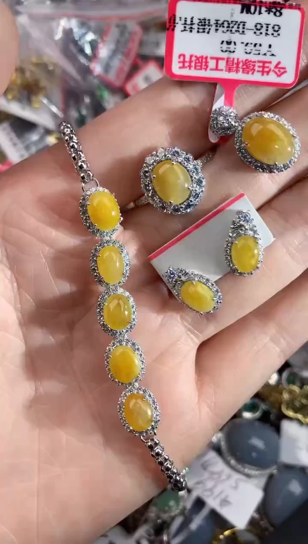 银S925镶嵌戒指翡翠101010----10