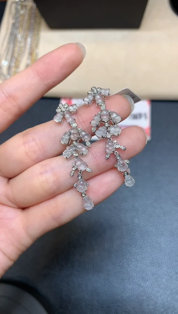 【闪购商品】翡翠耳饰18K金镶嵌【无鉴赏期