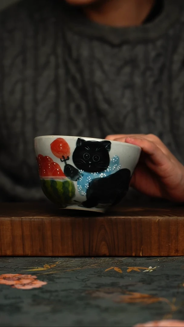 瓷片釉下彩手工手绘同款陶器