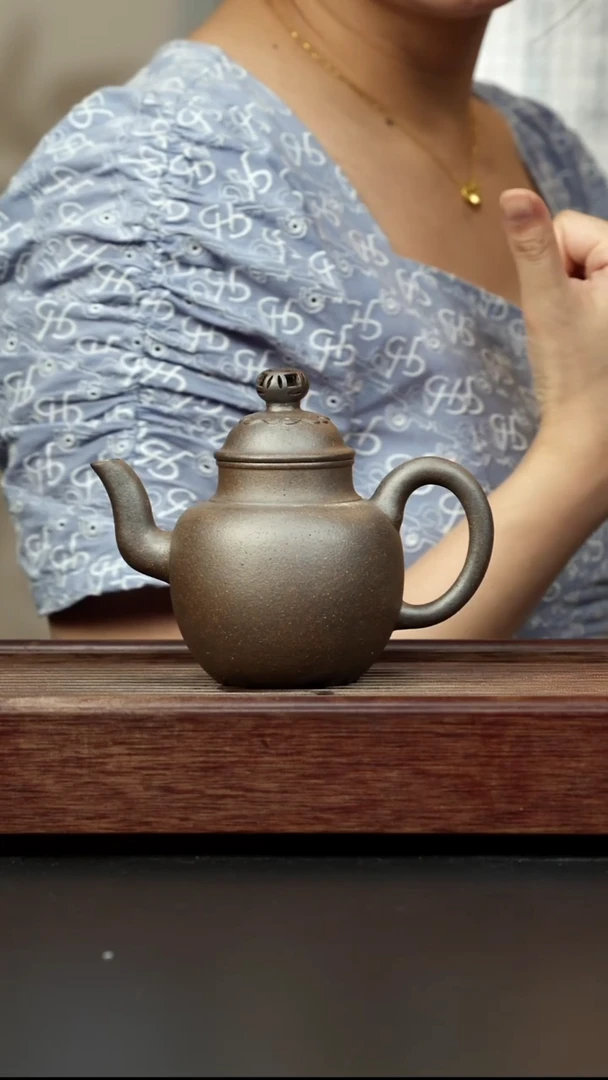 紫砂茶壶百年岩中泥  大彬大执壶