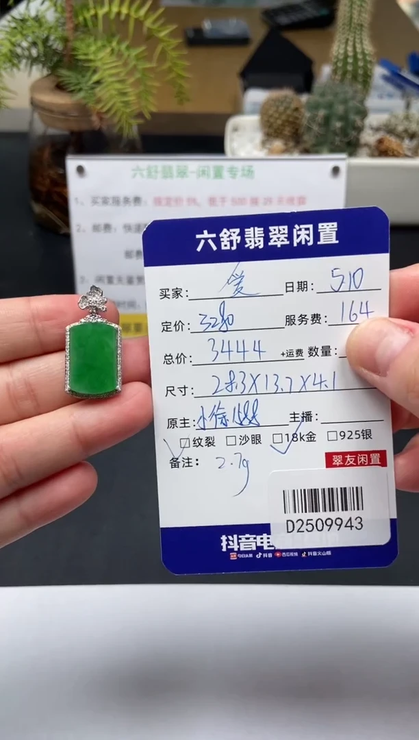 翡翠18K金镶嵌颈饰D2509943