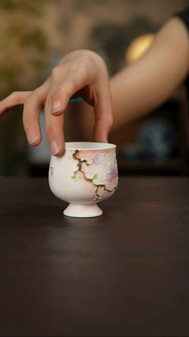 杯景德镇陶瓷杯碗柴烧多人