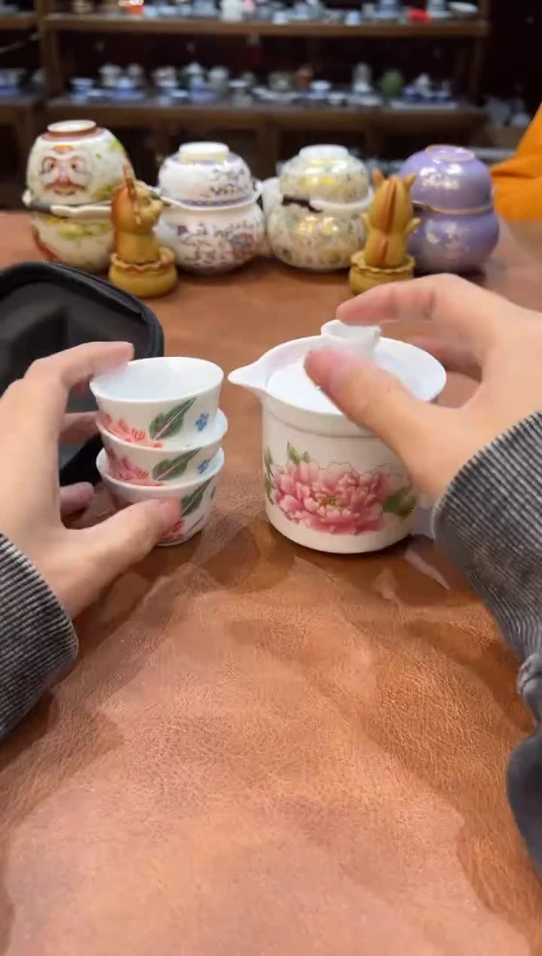 真的很便宜会开片的旅行茶具