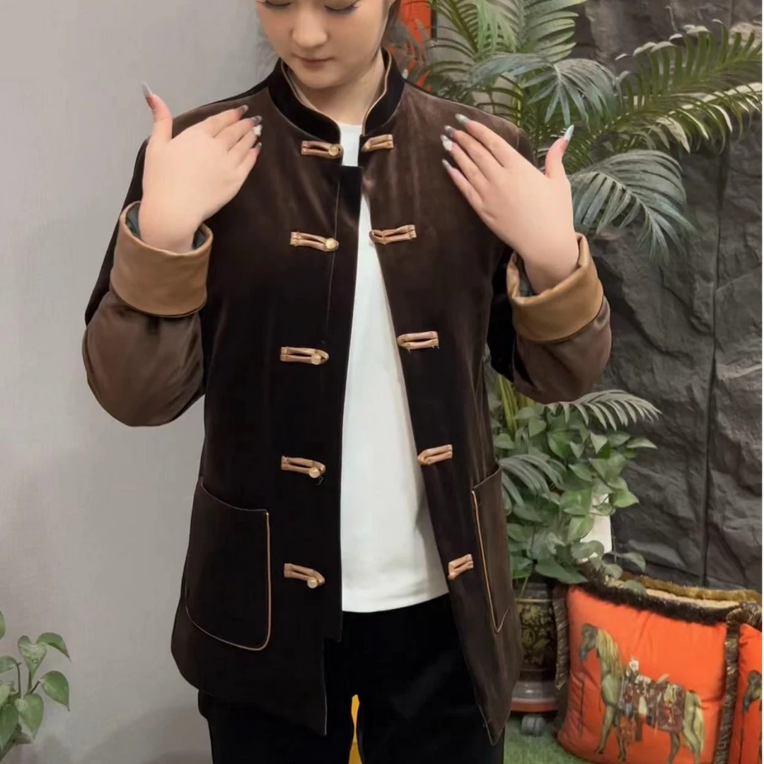 0622男士新款时尚休闲唐装薄棉外套