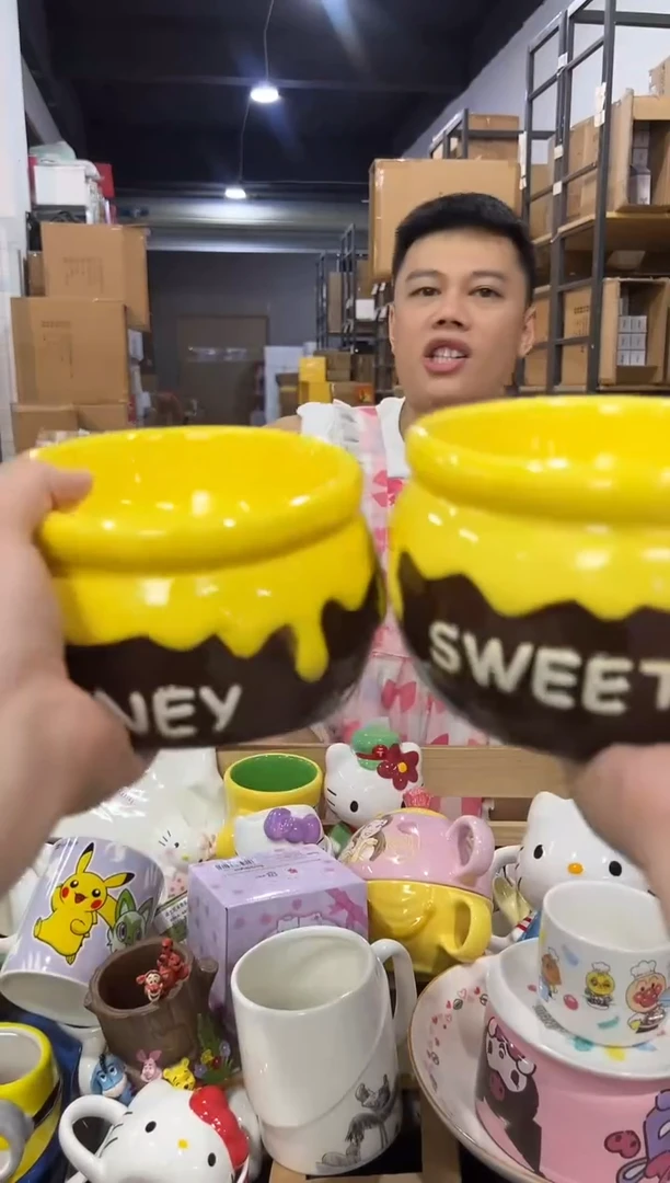 瓷片棕色蜂蜜狗粮碗 2件套